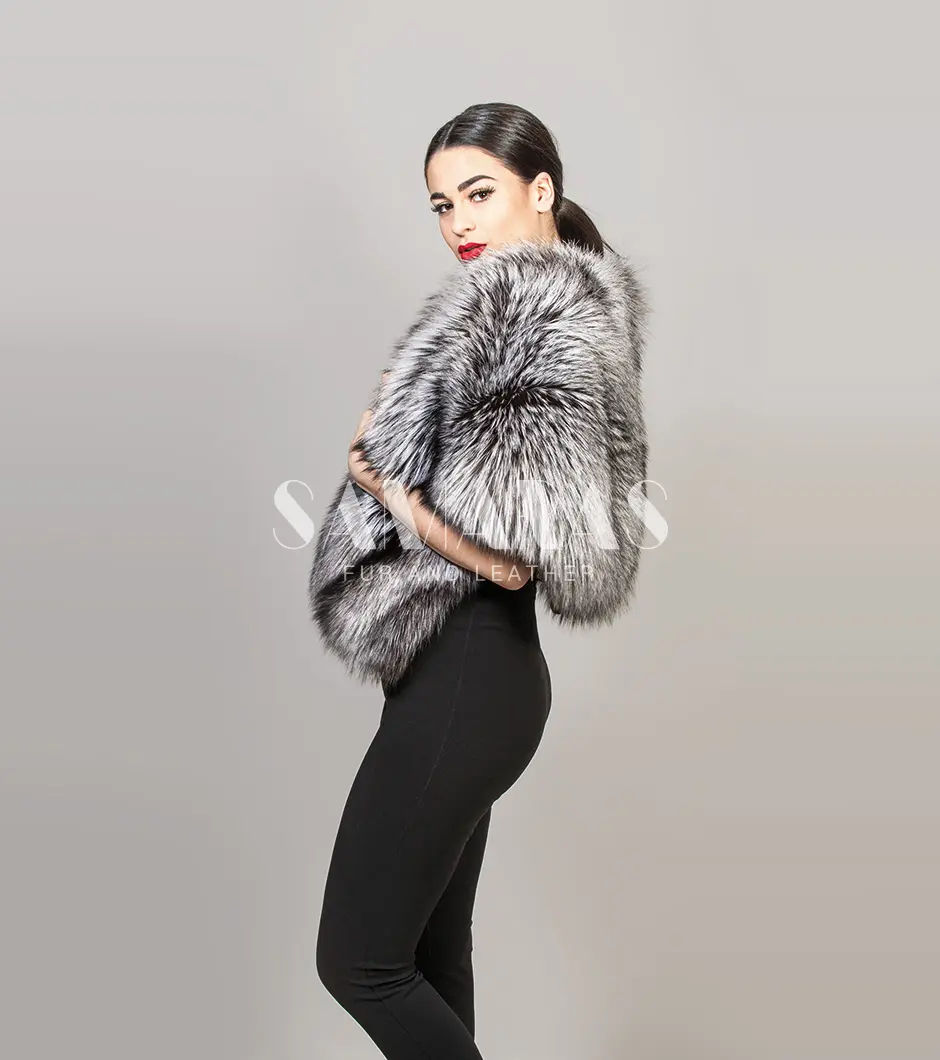 Silver fox fur on sale jacket