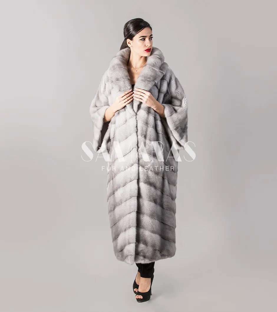 SAPPHIRE LONG MINK FUR COAT