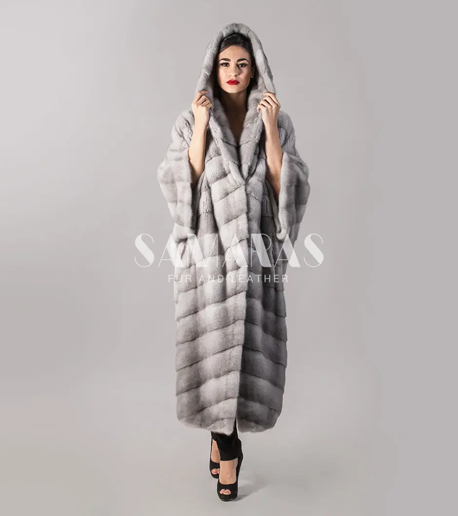 SAPPHIRE LONG MINK FUR COAT