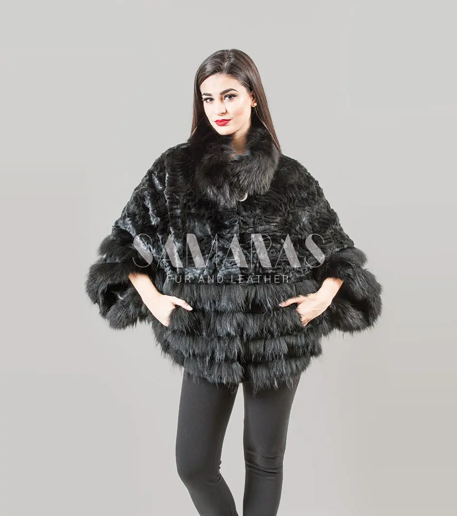 Black raccoon fur outlet coat