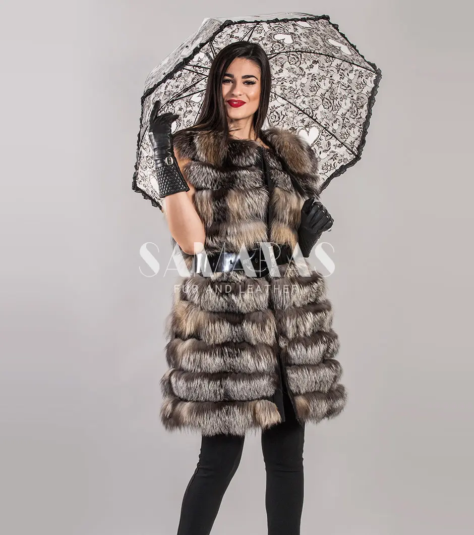 Women's Cross Fox Fur Jacket