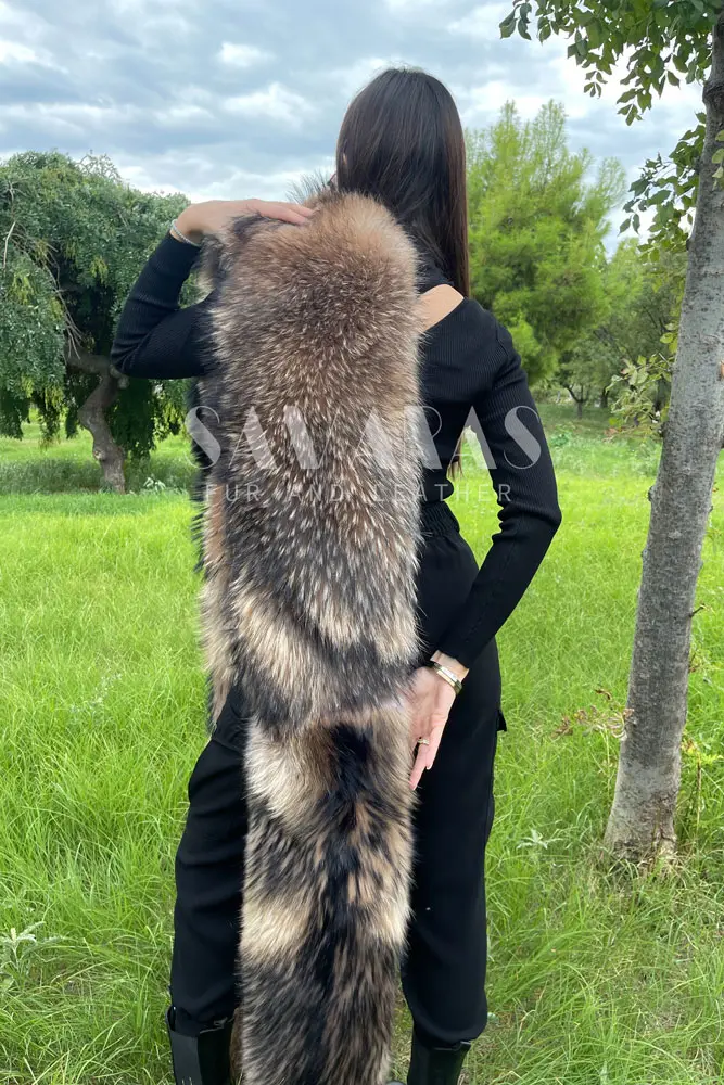 Men's White Finn Raccoon Fur Jacket With Hood Made of 100% -  Denmark