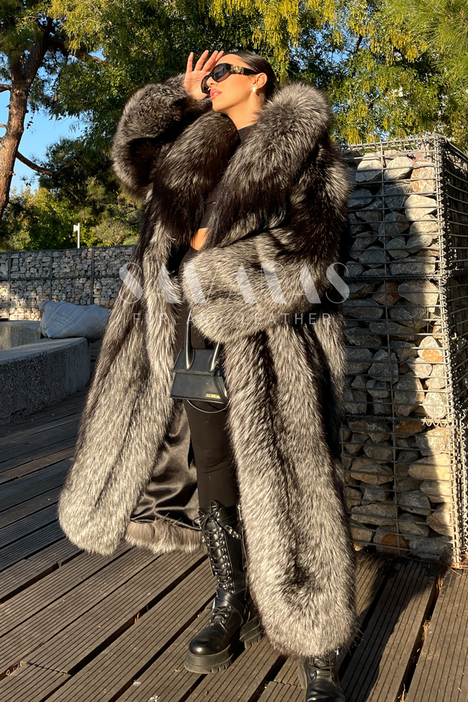Men's Silver Fox Fur Coat