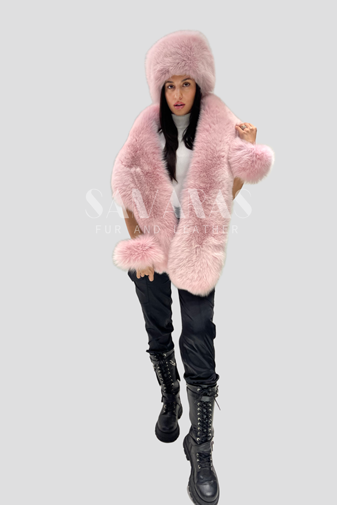 LUXURY FOX Fur BOA Set With Fox Hat and Fox Fur Cuffsfull 