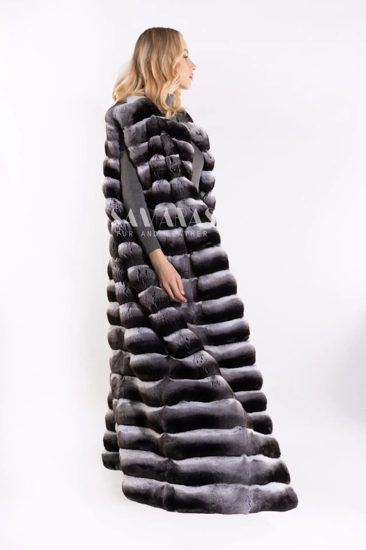 Floor length 2024 chinchilla coat