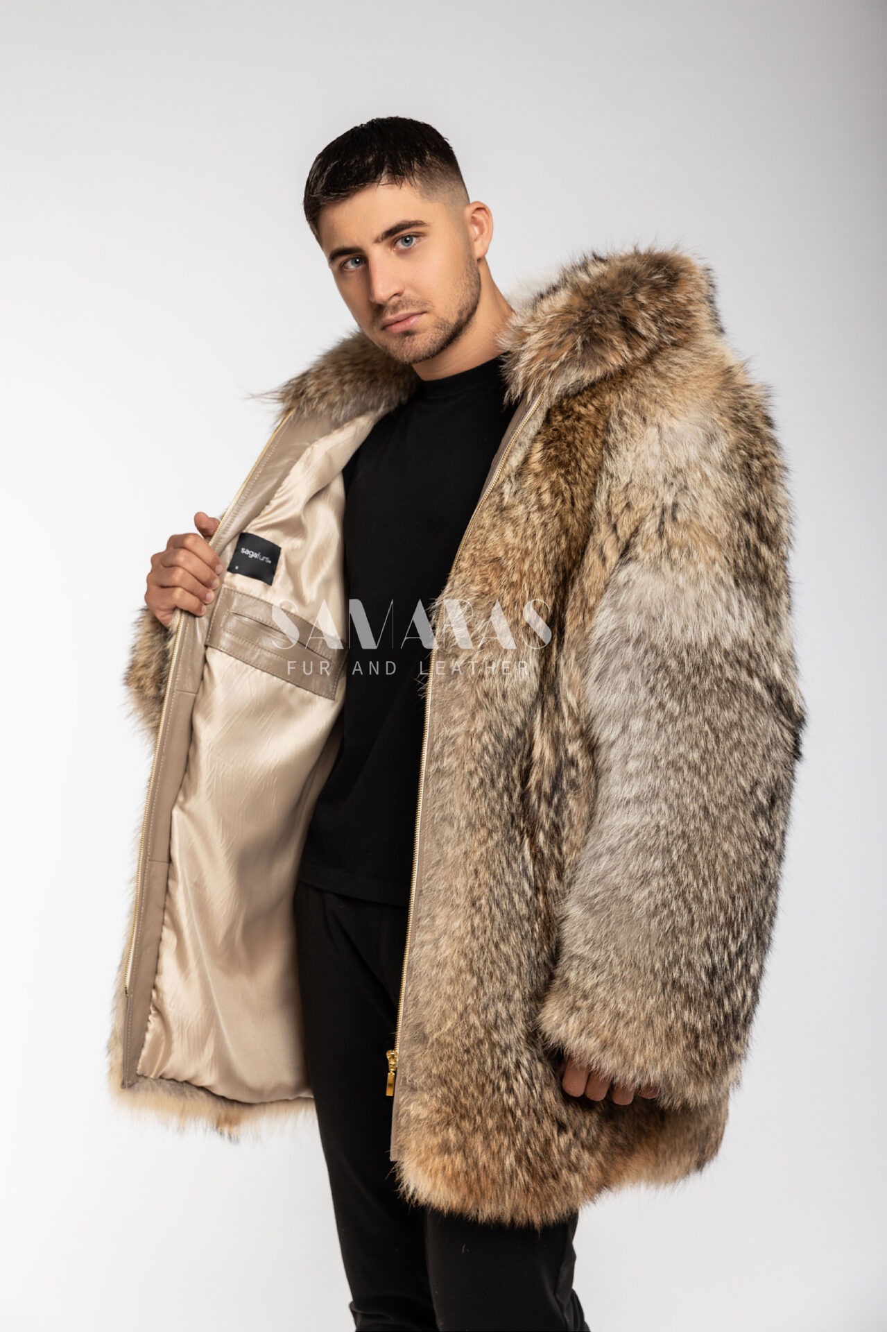 Mens Black Faux Fur Jacket | Mens Faux Fur Coat | Black Faux Fur Coat | Fur  Jacket