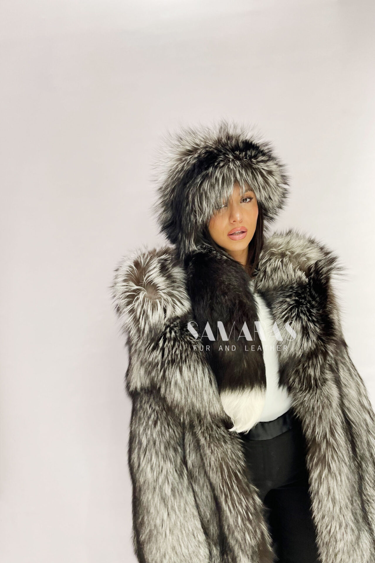 100% Real Silver Fox Fur Scarf Fur Collar Fur Shawl Bib Fur