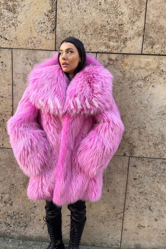 Peregrine | Luxury Scandinavian Purple/ Pink Finnraccoon Fur Jacket ...