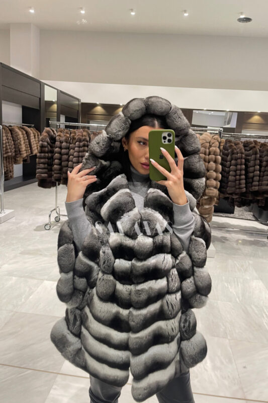 Lola | Luxury Real Royal Chinchilla Fur Jacket/Cape With Huge Lavish ...
