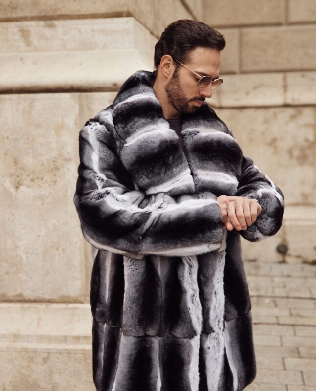 mens chinchilla coat