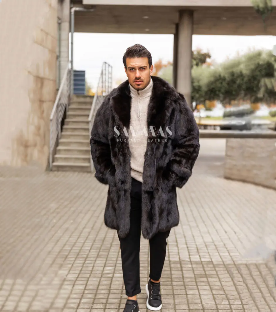 Fur coat hotsell mens real