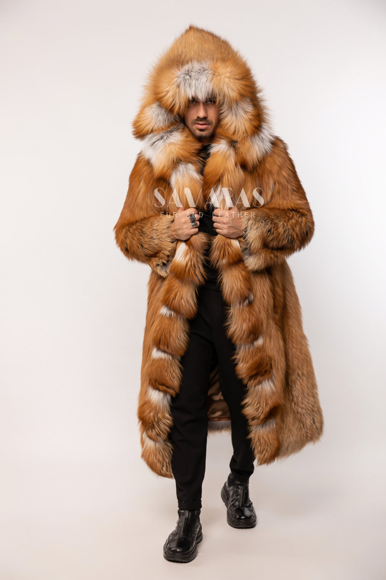 LUXURY GOLD Fox fur Jacket/coat with Whole skins, fur jacket