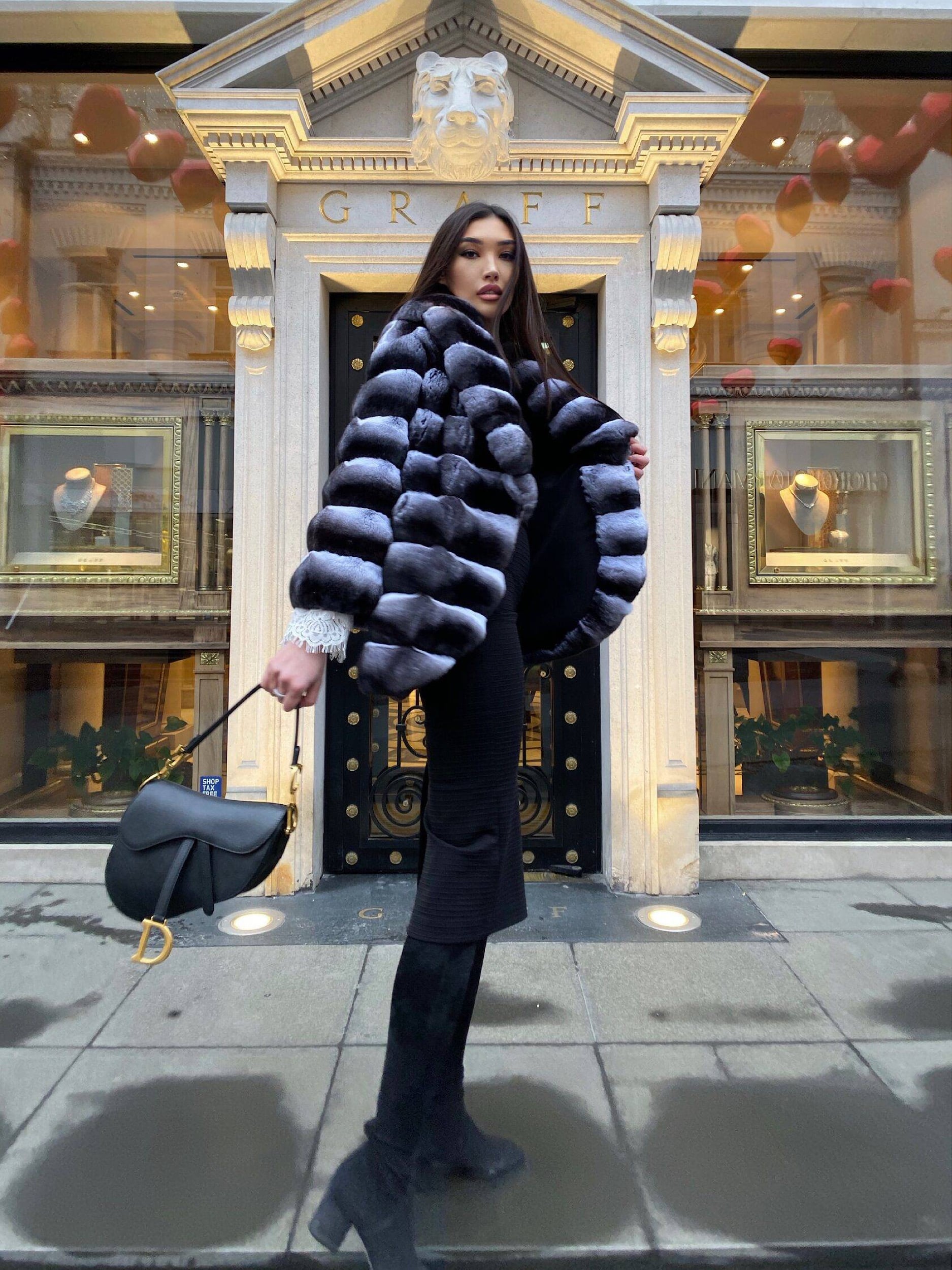 Anto | Luxury Chinchilla Fur Jacket With Shawl Collar