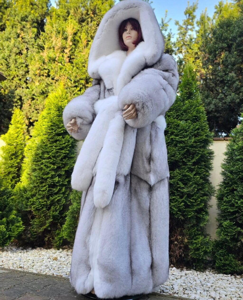 高級✨富和マッサバルド ブルーフォックスファー リバーシブルロング 