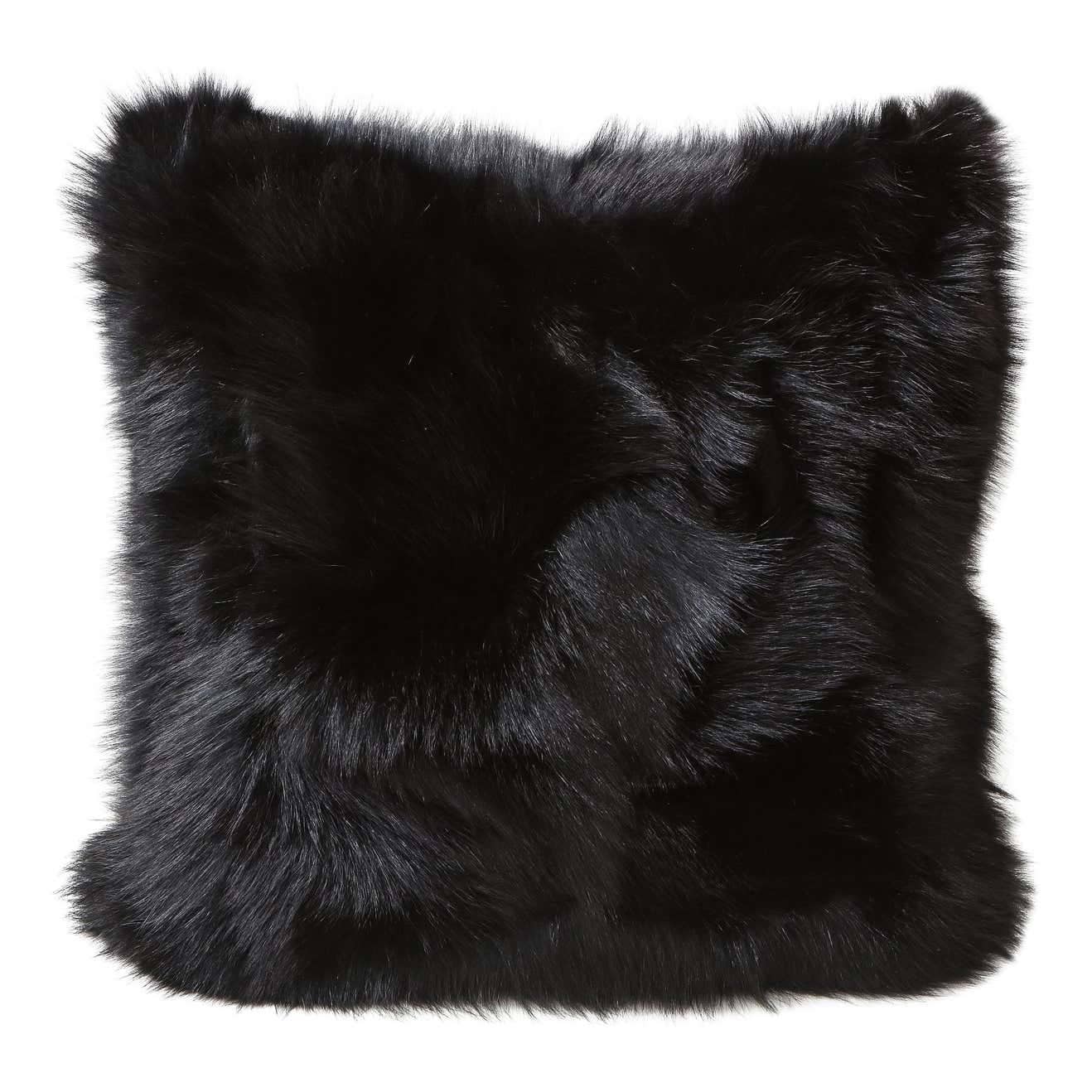 Darien | Luxury Double Sided Black Fox Fur Pillows – Cushions