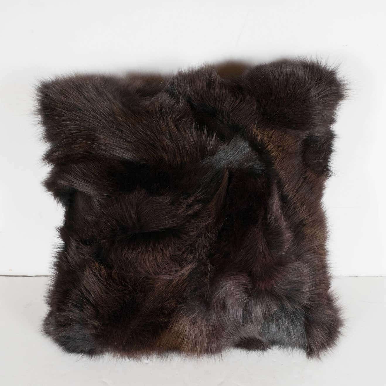 Thaddeus | Luxury Double Sided Brown Fox Fur Pillows – Cushions