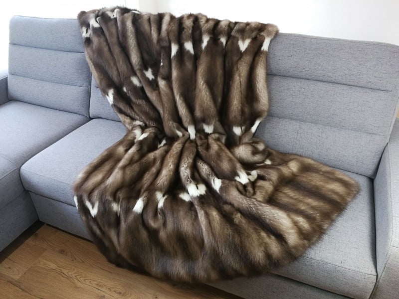 Emrys | Luxury Baltic Stone Marten Sable Full Skin Fur Throw – Blanket
