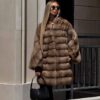 Adie | Luxury Russian Sable Fur Cape - Coat With Shawl Collar Lavish Relax Fit