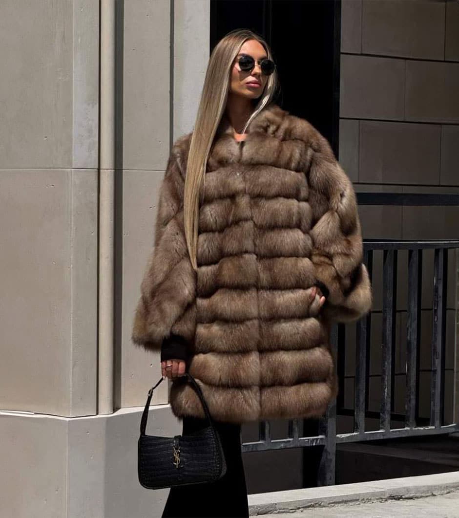 Adie | Luxury Russian Sable Fur Cape - Coat With Shawl Collar Lavish Relax Fit
