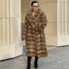 Llana | Luxury Top Russian Honey Beige Sable Fur Coat Horizontal Cut With Lavish Shawl Collar
