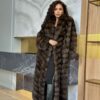 Evianna | Luxury Barguzinsky Russian Sable Full Length Fur Coat With Elegant Shawl Collar